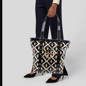 Tory Burch quilted ikat tote